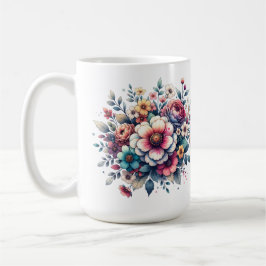 Blume Bouquet Aquarell personalisiert Kaffeetasse