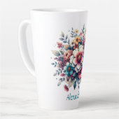Blume Bouquet Aquarell personalisiert Milchtasse (Linke Ecke)