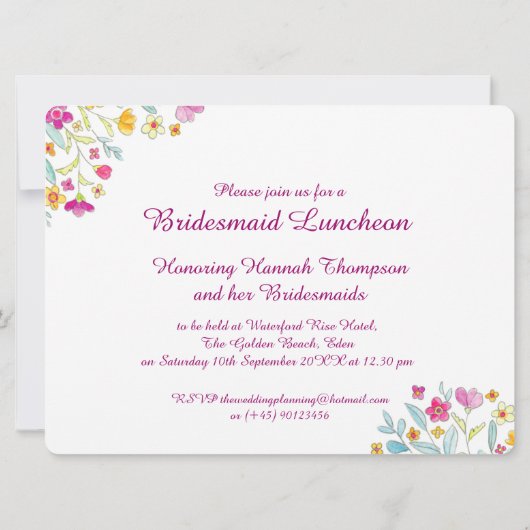 Blume Bouquet Art Brigitte Einladung (Rückseite)