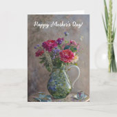 Blume Bouquet Art Vase Muttertag Karte (Vorderseite)