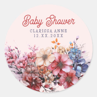 Blume Bouquet Babydusche mit individueller Wasserf Runder Aufkleber