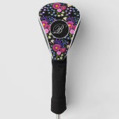 Blume Bouquet Black Monogram Golf Headcover (Vorderseite)