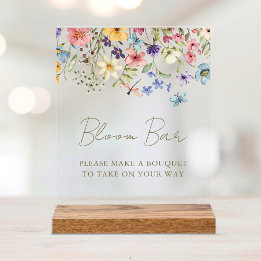 Blume Bouquet Bloom Bar Acrylschild