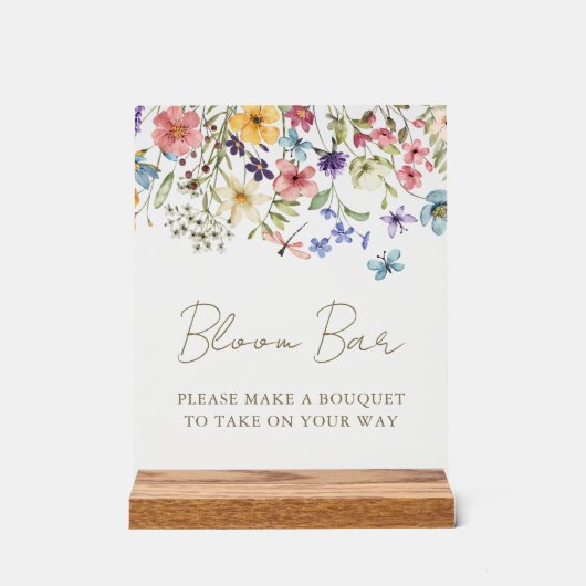 Blume Bouquet Bloom Bar Acrylschild (Vorderseite)