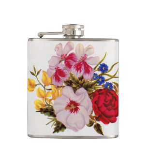 Blume-Bouquet-Blume aus dem 18. Jahrhundert Flachmann