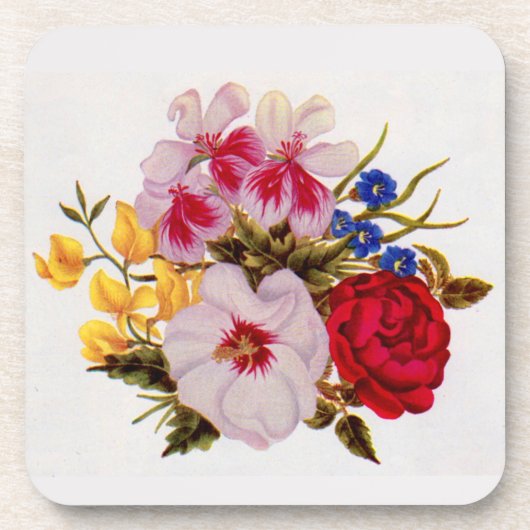 Blume-Bouquet-Blume aus dem 18. Jahrhundert Getränkeuntersetzer (Vorderseite)