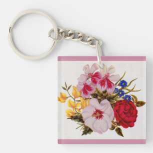 Blume-Bouquet-Blume aus dem 18. Jahrhundert Schlüsselanhänger