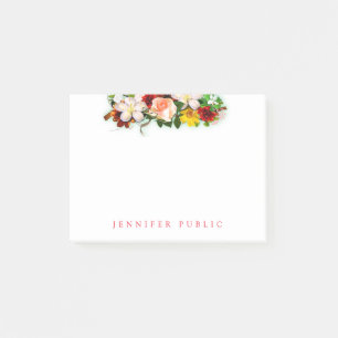 Blume Bouquet Blumenvorlage Farbige Wasserfarbe Post-it Klebezettel