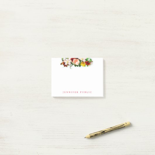 Blume Bouquet Blumenvorlage Farbige Wasserfarbe Post-it Klebezettel (Auf Schreibtisch)