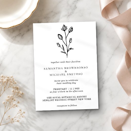 Blume Bouquet Botanical Einladung