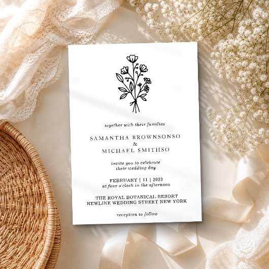 Blume Bouquet Botanicals Einladung