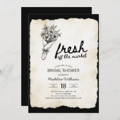 Blume Bouquet Brautparty für den Bauernmarkt Einladung (Vorne/Hinten)