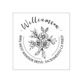Blume Bouquet Chic Script-Rücksendeadresse Gummistempel (Prägung)