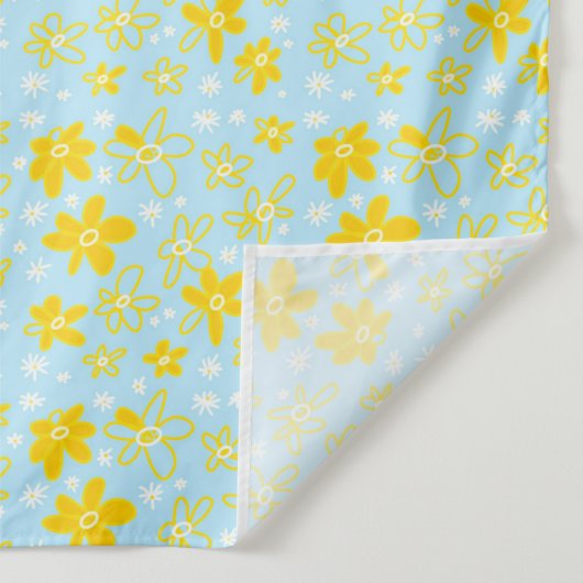 Blume Bouquet Daisy Meadow Sky Yellow White Wandteppich (Detail)