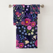 Blume Bouquet Dark Blue Badhandtuch Set (Insitu)
