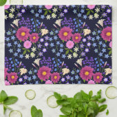 Blume Bouquet Dark Blue Geschirrtuch (Gefaltet)