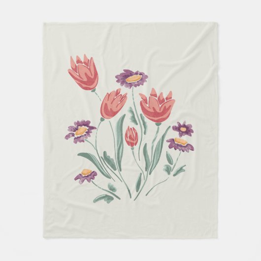 Blume Bouquet Delikate Blumenarrangements Fleecedecke (Vorderseite)