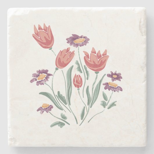 Blume Bouquet Delikate Blumenarrangements Steinuntersetzer (Vorderseite)