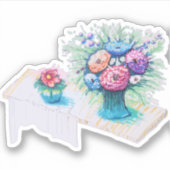 Blume Bouquet farbenfroh und lebhaft. Aufkleber (Vorderseite)
