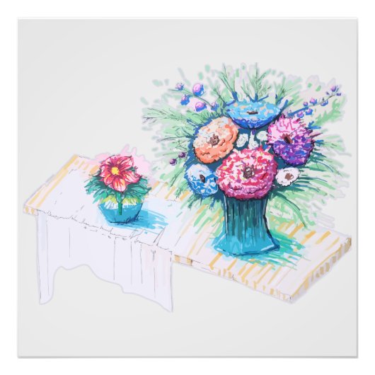 Blume Bouquet farbenfroh und lebhaft Fotodruck (Vorne)