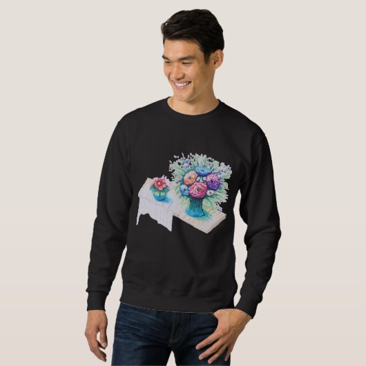 Blume Bouquet farbenfroh und lebhaft. Sweatshirt (Vorne ganz)