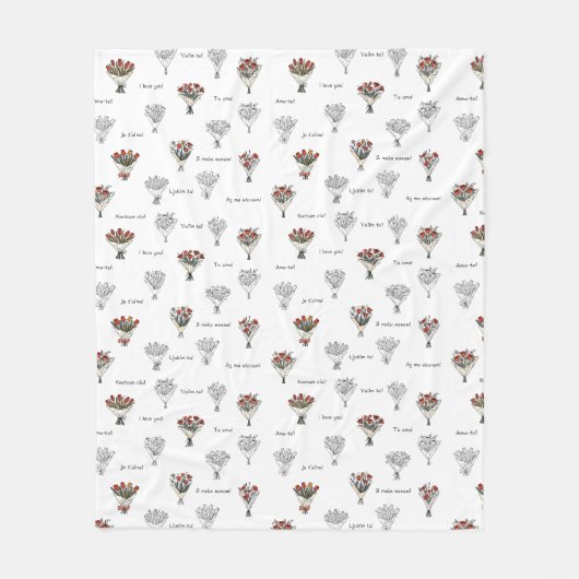 Blume Bouquet Fleece Blanket (Vorderseite)