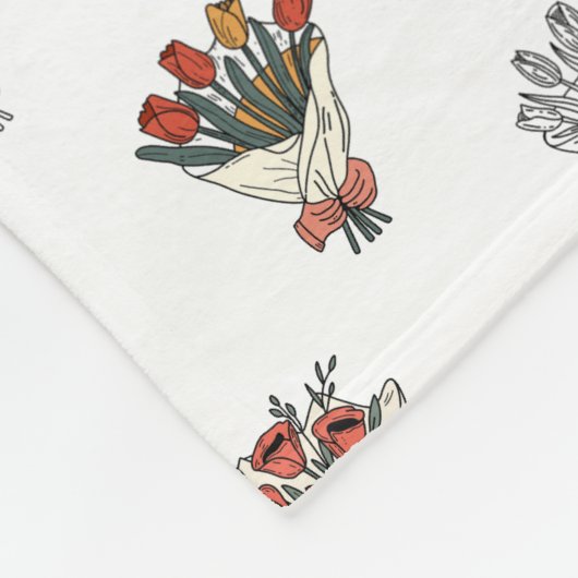 Blume Bouquet Fleece Blanket (Ecke)