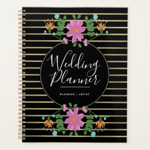 Blume Bouquet Foil Streifen Hochzeit Planer