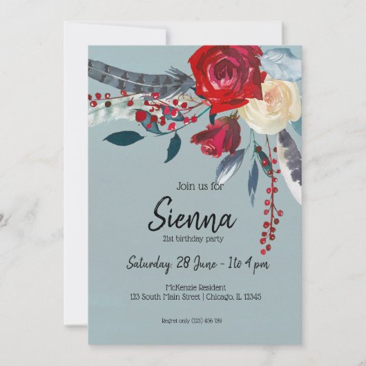 Blume-Bouquet für jede Anlässe Einladung (Vorderseite)