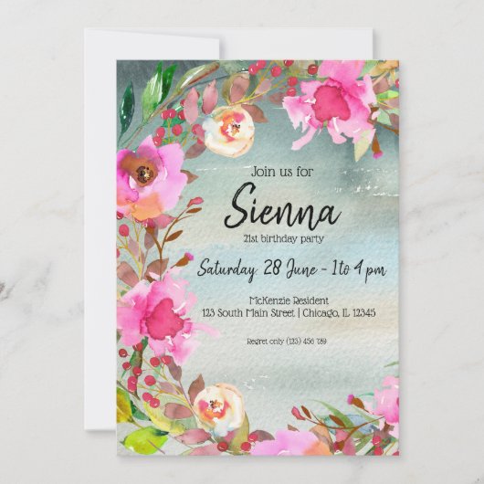 Blume-Bouquet für jede Anlässe Einladung (Vorderseite)