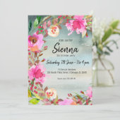 Blume-Bouquet für jede Anlässe Einladung (Stehend Vorderseite)