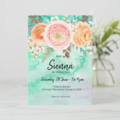 Blume-Bouquet für jede Anlässe Einladung (Stehend Vorderseite)