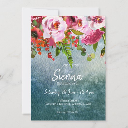 Blume-Bouquet für jede Anlässe Einladung (Vorderseite)