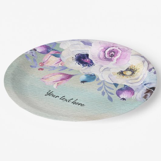 Blume-Bouquet für jede Anlässe Pappteller (Schrägansicht)