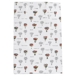 Blume Bouquet Geschenktasche Mittlere Geschenktüte