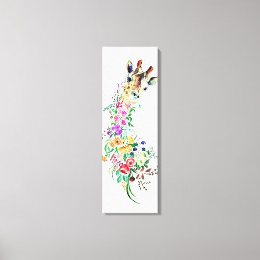 Blume Bouquet Giraffe Canvas Print - Malerei Leinwanddruck (Vorderseite)