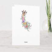Blume Bouquet Giraffe Geburtskarte Karte (Rückseite)