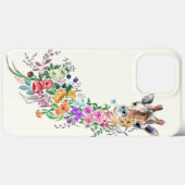 Blume Bouquet Giraffe iPhone Case (Rückseite (Horizontal))