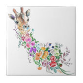 Blume Bouquet Giraffe Keramik Tile Fliese (Vorderseite)