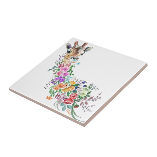 Blume Bouquet Giraffe Keramik Tile Fliese (Seite)