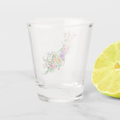 Blume Bouquet Giraffe - Malerei Schnapsglas (Rückseite)