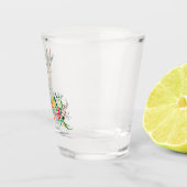 Blume Bouquet Giraffe - Malerei Schnapsglas (Rechts)