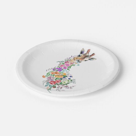 Blume Bouquet Giraffe Paper Teller (Schrägansicht)