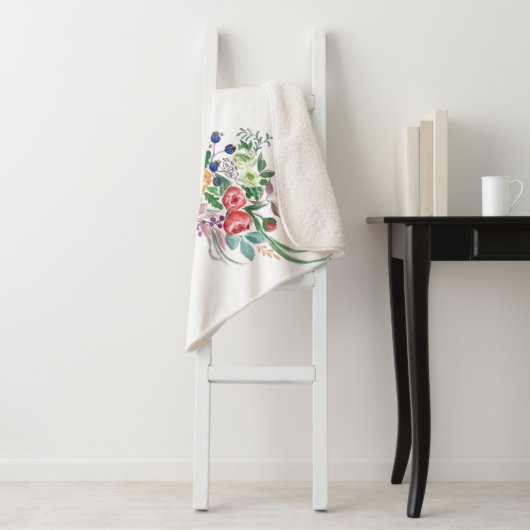 Blume Bouquet Giraffe Sherpa Blanket Sherpadecke (Beispiel)