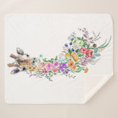 Blume Bouquet Giraffe Sherpa Blanket Sherpadecke (Vorderseite (Horizontal))