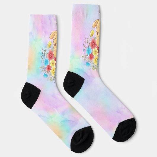 Blume Bouquet Giraffe Socken (Rechts)