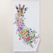 Blume Bouquet Giraffe Strandtuch (Vorderseite)