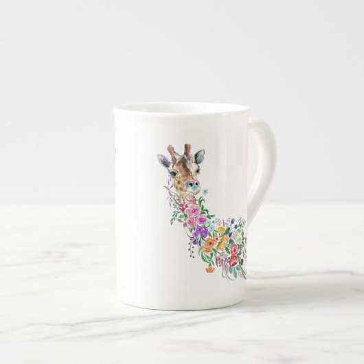 Blume Bouquet Giraffe Tasse (Vorderseite Rechts)