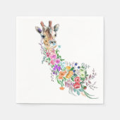 Blume Bouquet Giraffe - Zeichnend Serviette (Vorderseite)