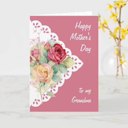 Blume Bouquet Grandma Muttertag Karte (Gelbe Blume)